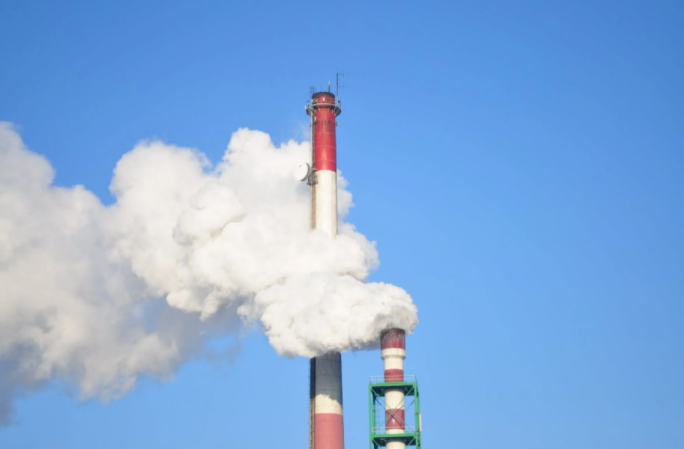factory with smoke